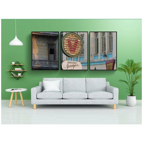 фото Набор модулных постеров для интерьера "отель, гавана, куба" 60x90 см. в тубусе, без рамки lotsprints