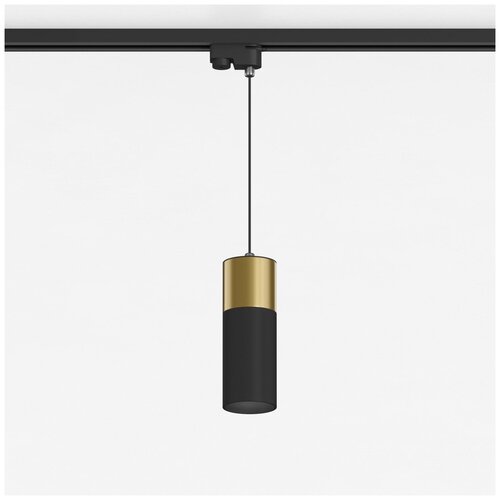 Подвесной светильник G-Lumi, черный со вставкой латунь, 170x60мм