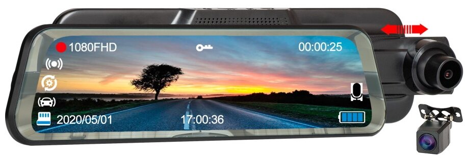 Зеркало заднего вида с видеорегистратором Blackview XZ7 с режимом потокового видео