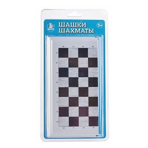 фото Игра настольная шашки-шахматы (мал, сер) блистер 03884 dissomarket.ru