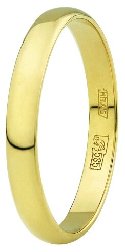 Кольцо обручальное Юверос, желтое золото, 585 проба, размер 21, желтый