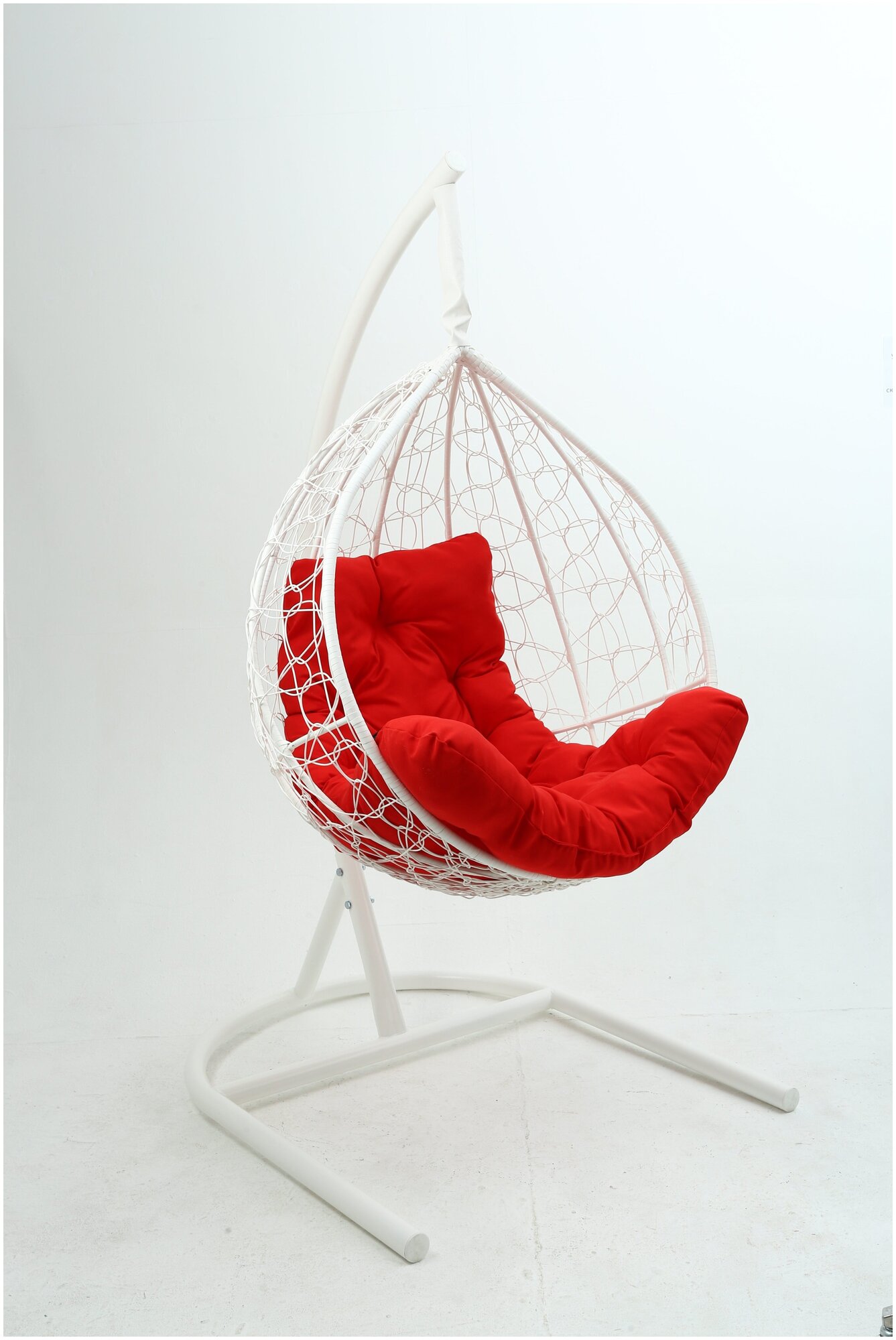 Кресло подвесное бароло, белый/красный - фотография № 1