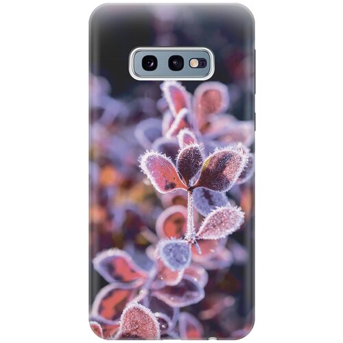 фото Силиконовый чехол на samsung galaxy s10e / самсунг с10е с принтом "иней на листочках gosso
