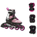 Детские ролики с защитой Rollerblade Microblade Combo G - Pink/White - изображение