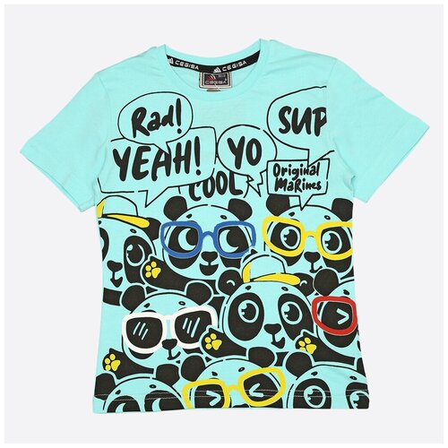 фото Футболка хлопковая с принтом - голубой - 4 года cegisa