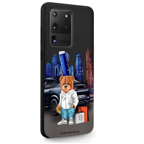 Черный силиконовый чехол MustHaveCase для Samsung Galaxy S20 Ultra Tony Moscow city/ Тони Москва Сити для Самсунг Галакси C20 Ультра