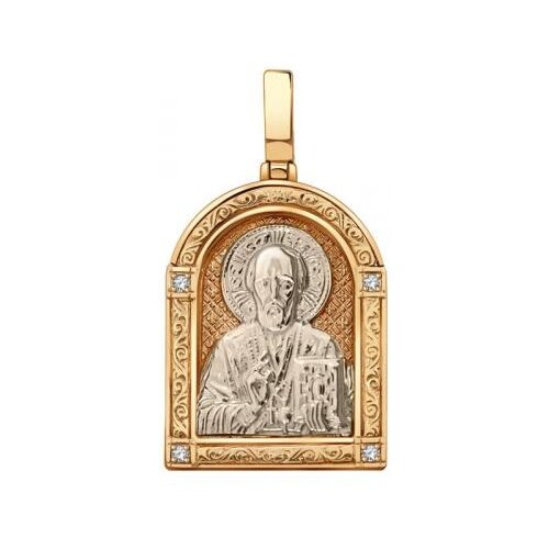 Иконка Эстет, золото, 585 проба, фианит