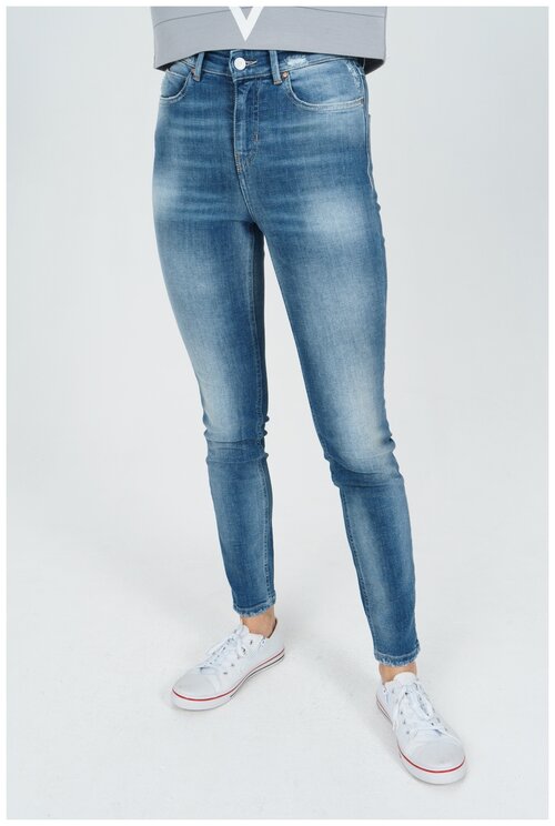 Облегающие джинсы с потертостями GUESS JEANS W1GA46D46AAFLO1 Голубой 27