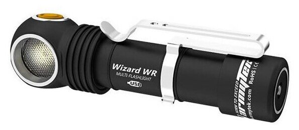 Универсальный фонарь ARMYTEK Wizard C2 Magnet USB, черный / желтый [f08901w] - фото №6