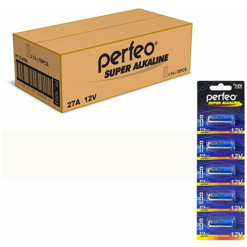 Батарейка Perfeo 27A/5BL Super Alkaline, 70шт батарейки perfeo cr2450 5bl