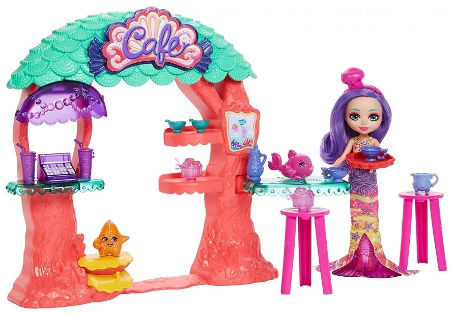 ROYAL ENCHANTIMALS DOLL MARTI'S UNDERWATER CAFE HCF86