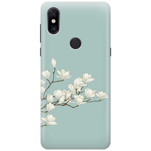 фото Re:pa накладка transparent для xiaomi mi mix 3 с принтом "сакура на голубом"