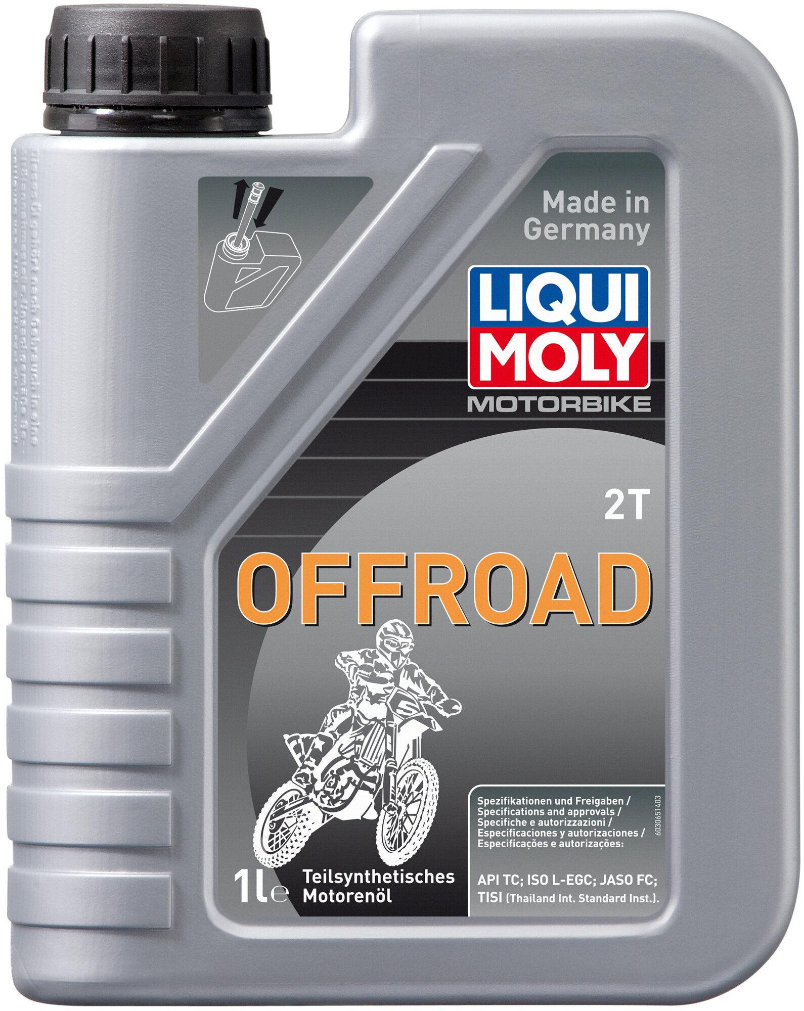 3065 LiquiMoly Полусинтетическое моторное масло для 2-такт. мотоциклов Motorbike 2T Offroad L-EGD 1л
