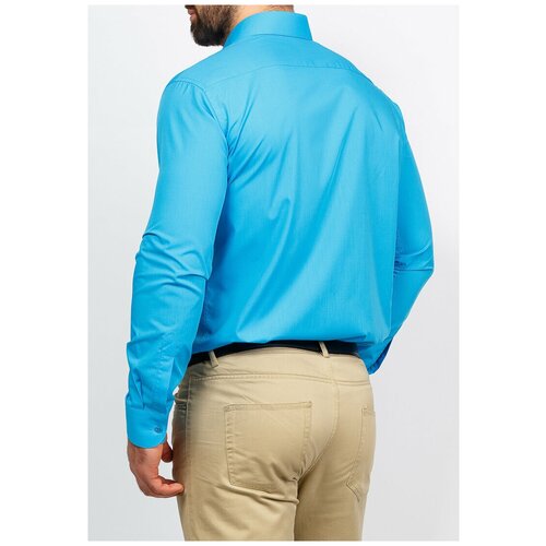 фото Рубашка мужская длинный рукав casino c230/1/drb/z, полуприталенный силуэт / regular fit, цвет бирюзовый, рост 174-184, размер ворота 42