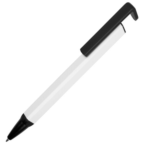 фото Ручка-подставка металлическая, кипер q, белый/черный yoogift