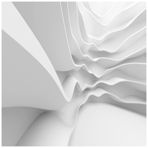 Фотообои Уютная стена Белые волны с эффектом присутствия 270х270 см Бесшовные Премиум (единым полотном)