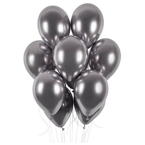 фото Шар латексный 14" "хром", набор 10 шт, цвет серый gemar