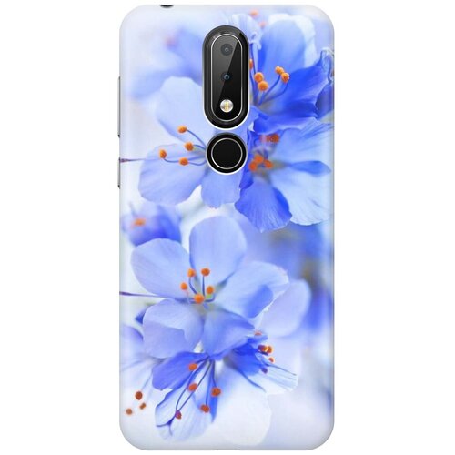 Ультратонкий силиконовый чехол-накладка для Nokia 6.1 Plus, X6 (2018) с принтом Лазурные орхидеи силиконовый чехол розово голубой дым на nokia 6 1 plus x6 2018 нокиа 6 1 плюс х6 2018