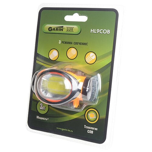 фото Фонарь garin lux hl9cob налобный 3вт bl1