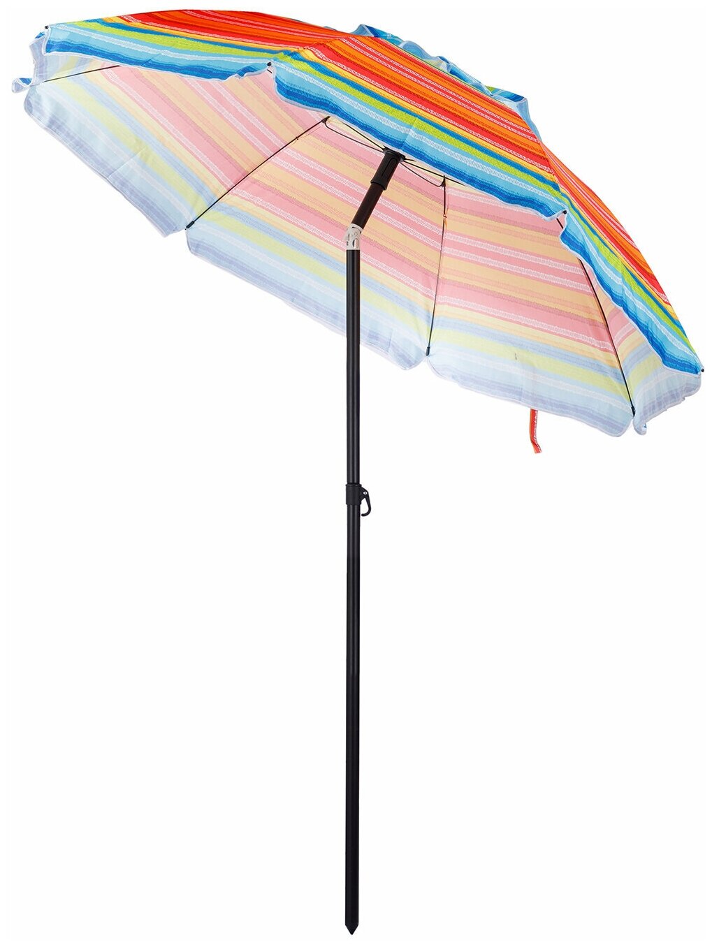 Пляжный зонт, 2 м, с клапаном, с наклоном, Премиум (мультиколор/принт "радуга") в чехле - фотография № 2