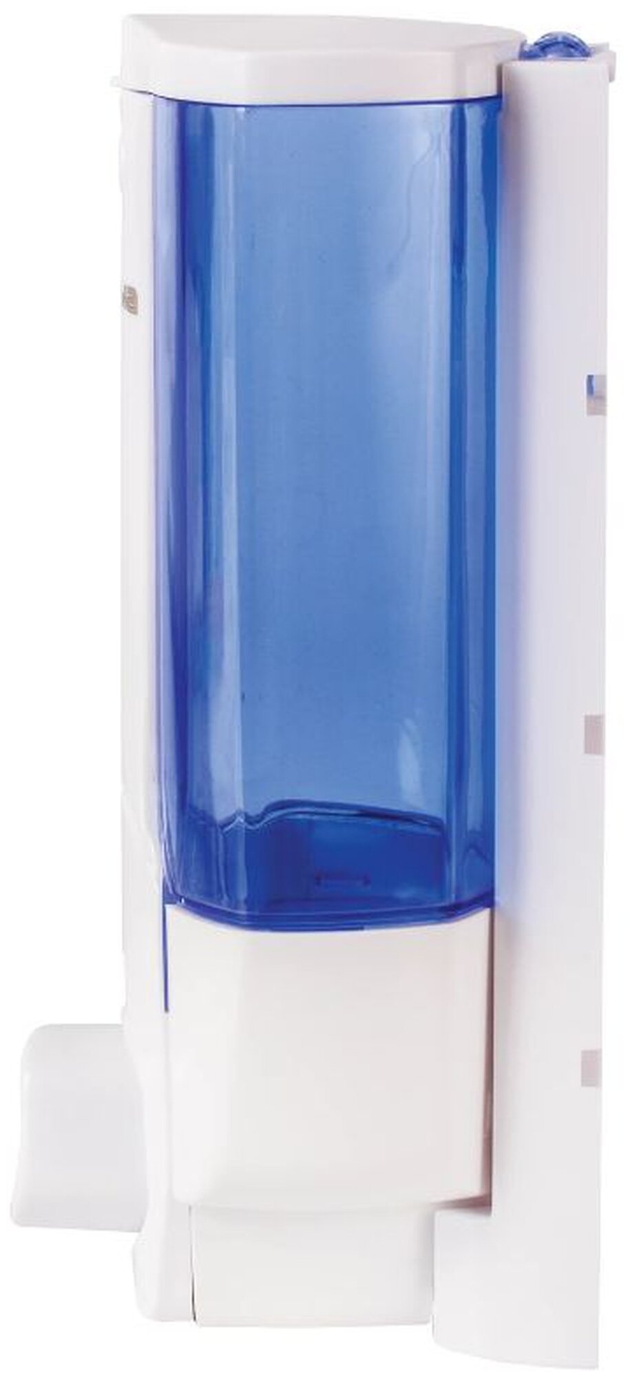 Дозатор для жидкого мыла Лайма 603921, белый/синий