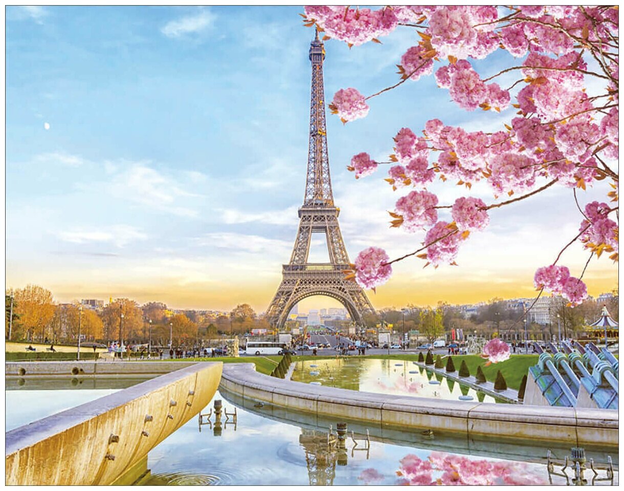 Алмазная мозаика "Цветущий Париж" 40 x 50 см