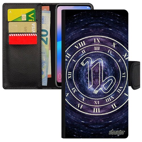 фото Противоударный чехол книжка на смартфон // huawei p30 lite // "зодиак козерог" созвездие знак, utaupia, синий
