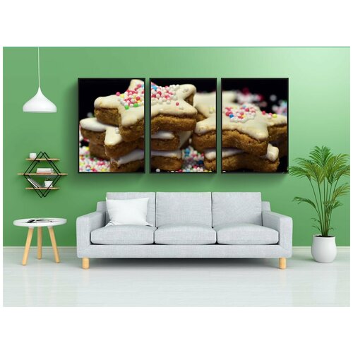 фото Набор модулных постеров для интерьера "печенье, рождественское печенье, рождество" 60x90 см. в тубусе, без рамки lotsprints