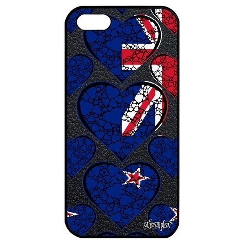 фото Дизайнерский чехол для // iphone 5 5s se (2016) // "флаг новой зеландии с сердцем" государственный страна, utaupia, цветной
