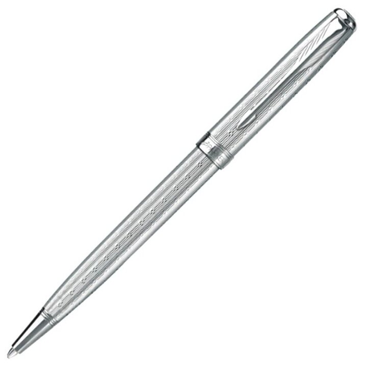 Шариковая ручка Parker Sonnet Chiselled K532, Silvery CT R0789030