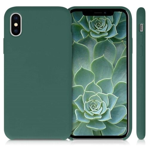 фото Чехол силиконовый для apple iphone x / xs зеленый матовый full cover