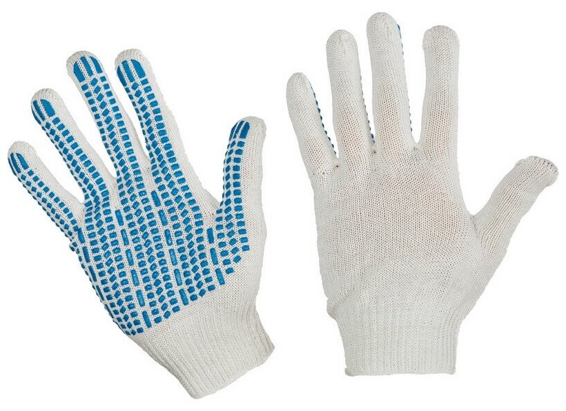 Перчатки защитные трикотаж с ПВХ Протек 4н 42г 10кл,арт1201970(10пар/уп) - фотография № 1