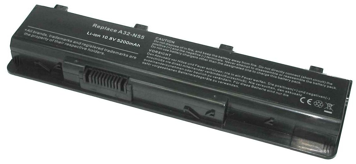 Аккумуляторная батарея (аккумулятор) A32-N55 для ноутбука Asus N45 N55 N75 4400mah черная