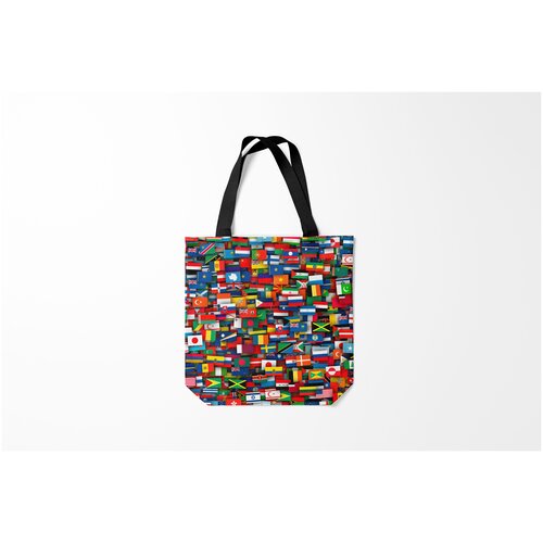 фото Сумка-шоппер / 40х40 см / туристические / разные флаги всех стран burnettie