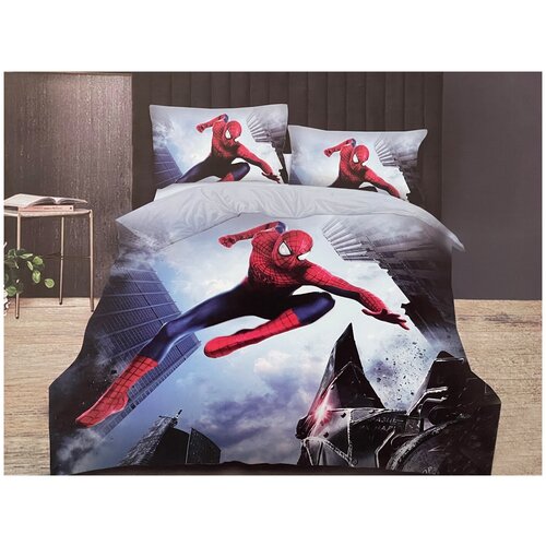 фото Детский комплект постельного белья lorida человек-паук, модель b, сатин, 1,5 спальный