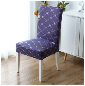 Чехлы на мебель для стула GOOD HOME (Фиолетовый с ромбами) универсальный чехол на стул кресло со спинкой накидка для дома кухни на резинке