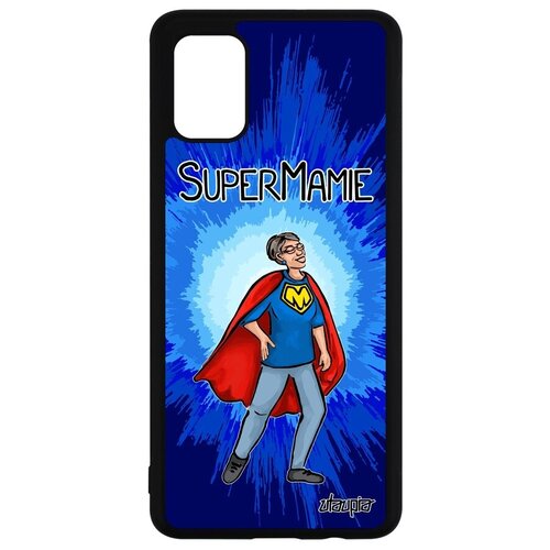 фото Противоударный чехол для мобильного // galaxy a51 // "супербабуля" комикс герой, utaupia, черный