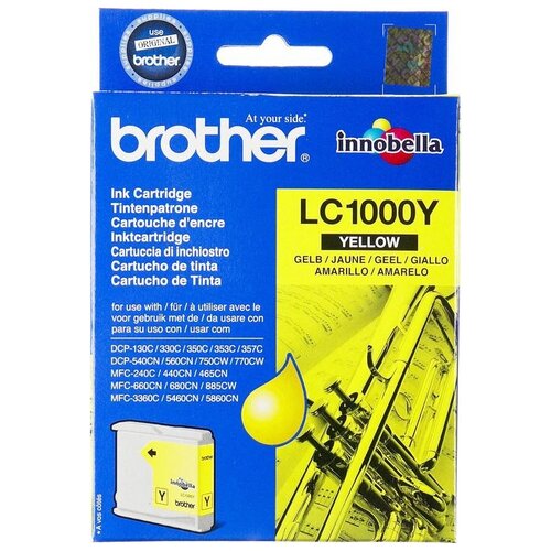 Картридж Brother LC-1000Y оригинальный струйный картридж Brother (LC1000Y) 500 стр, желтый