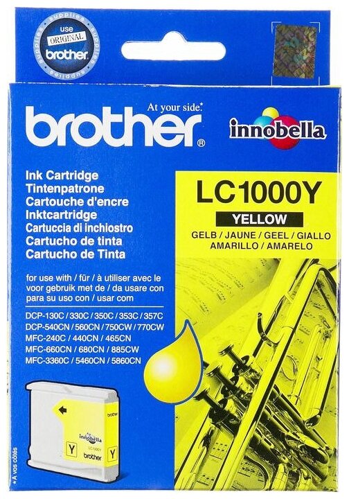 Картридж Brother LC-1000Y оригинальный струйный картридж Brother (LC1000Y) 500 стр, желтый