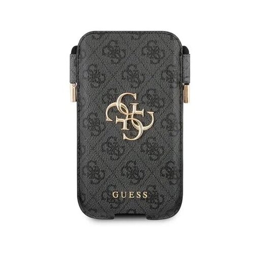 фото Guess для смартфонов чехол pouch pu 4g big metal logo grey (m size, ip12), шт