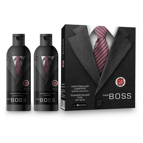 Подарочный набор Q.P. №1114 new boss: шампунь, 250 мл + гель для душа, 250 мл укрепляющий шампунь для волос zeitun black seed magic 250 мл