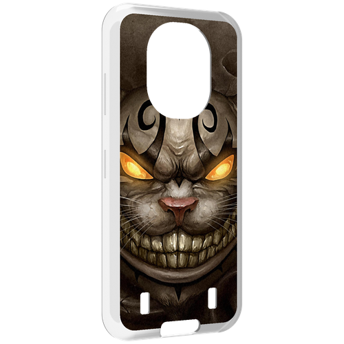 Чехол MyPads злой котик с желтыми глазами для Oukitel WP16 задняя-панель-накладка-бампер
