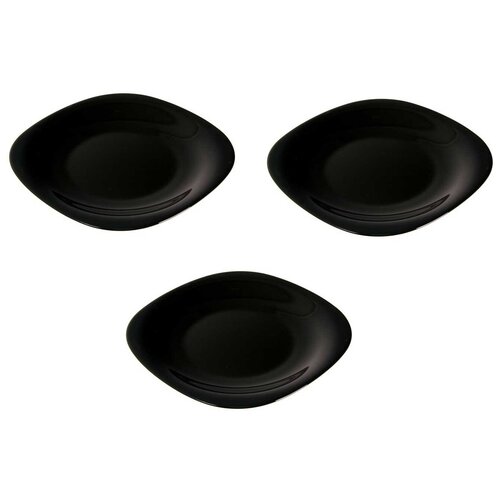 фото Набор тарелок, тарелка десертная карин нью черная, luminarc, 3 штуки, диаметр 19см