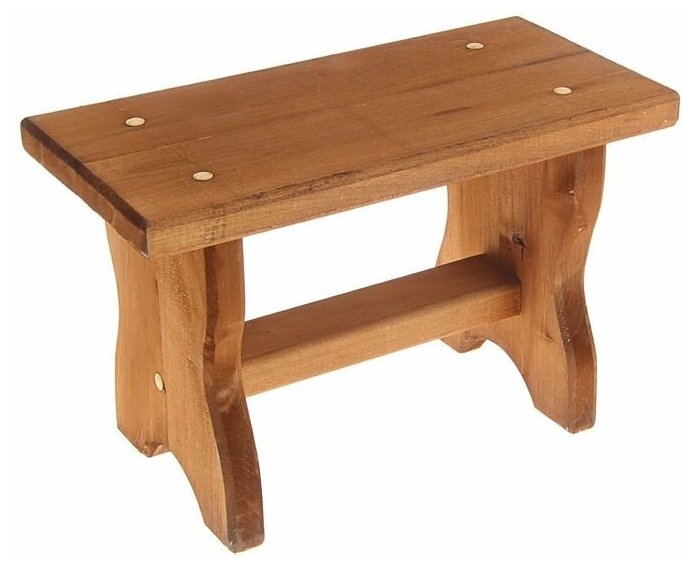 фото Лавочка низкая мореная, сорт В, 35х17х22см, липа "Добропаровъ"