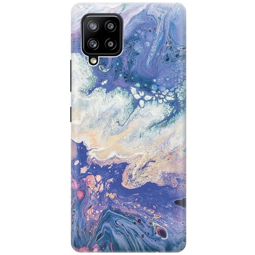 фото Ультратонкий силиконовый чехол-накладка для samsung galaxy a42 с принтом "фиолетовый мрамор" gosso