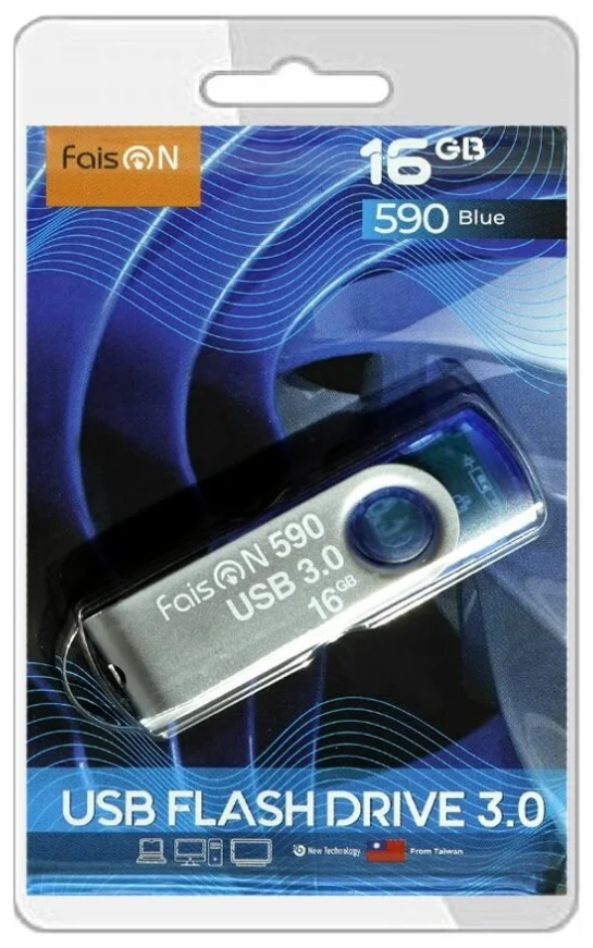 Флеш диск 16GB USB 3.0 FaisON 590 синий