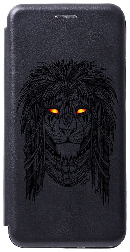 Чехол-книжка Book Art Jack для Samsung Galaxy S21 с принтом "Grand Leo" черный