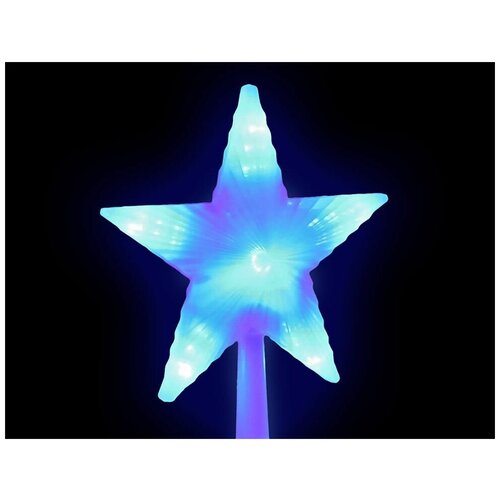 фото Верхушка светящаяся звезда, 31 синяя мерцающая led- лампа, 22 см, snowhouse st60- b