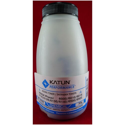 Katun KT-805C тонер (Xerox Phaser 6000) голубой 30 гр (совместимый) тонер katun для xerox phaser 6000 6010 6015 6125 6128 6130 6140 6500 6505 magenta химический фл 30г фас россия