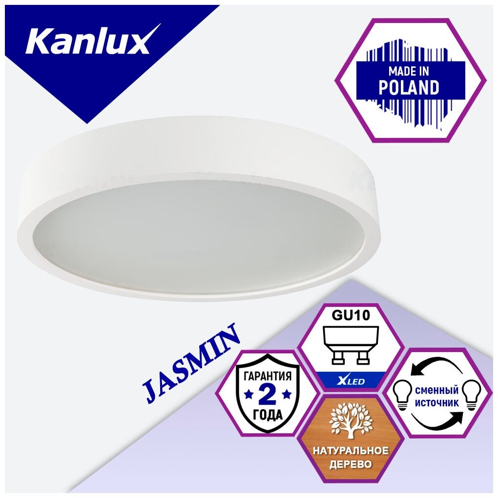Настенный потолочный светильник Kanlux JASMIN 470-W/M 23128 - фотография № 2